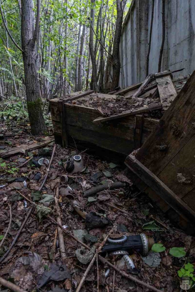 Thousands of gas masks abandoned in the Latvian forest