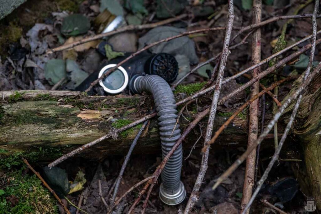 Thousands of gas masks abandoned in the Latvian forest