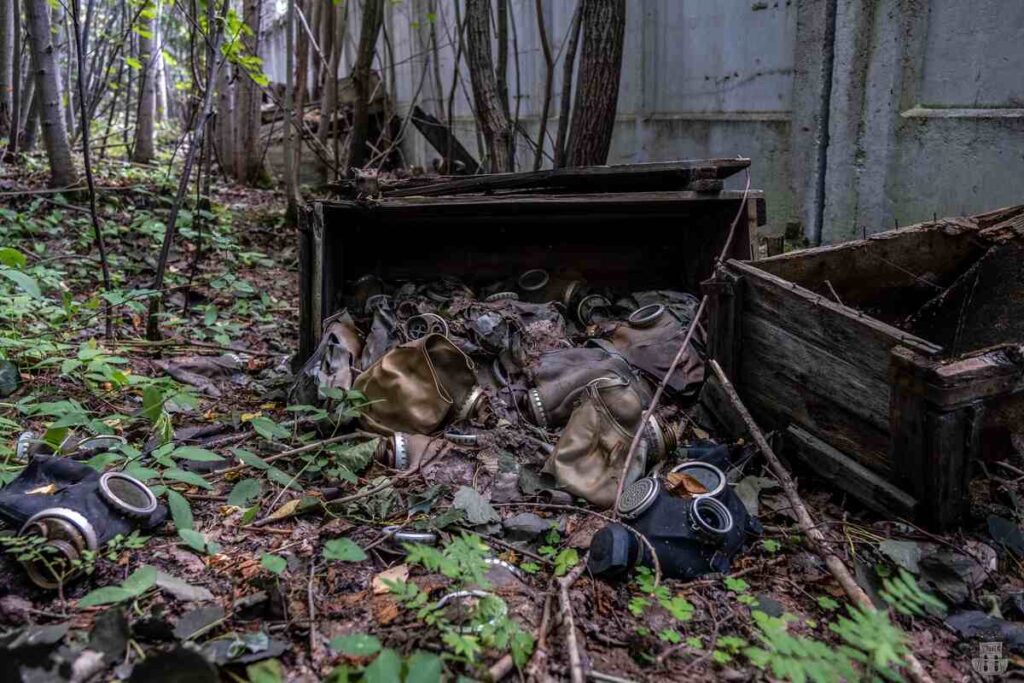 Thousands of gas masks abandoned in the Latvian forest