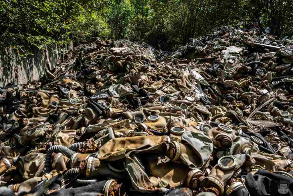 Thousands of gas masks abandoned in the Latvian forest