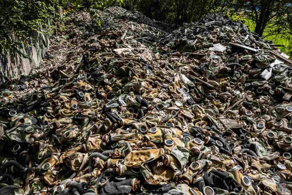 Thousands of gas masks abandoned in the Latvian forest