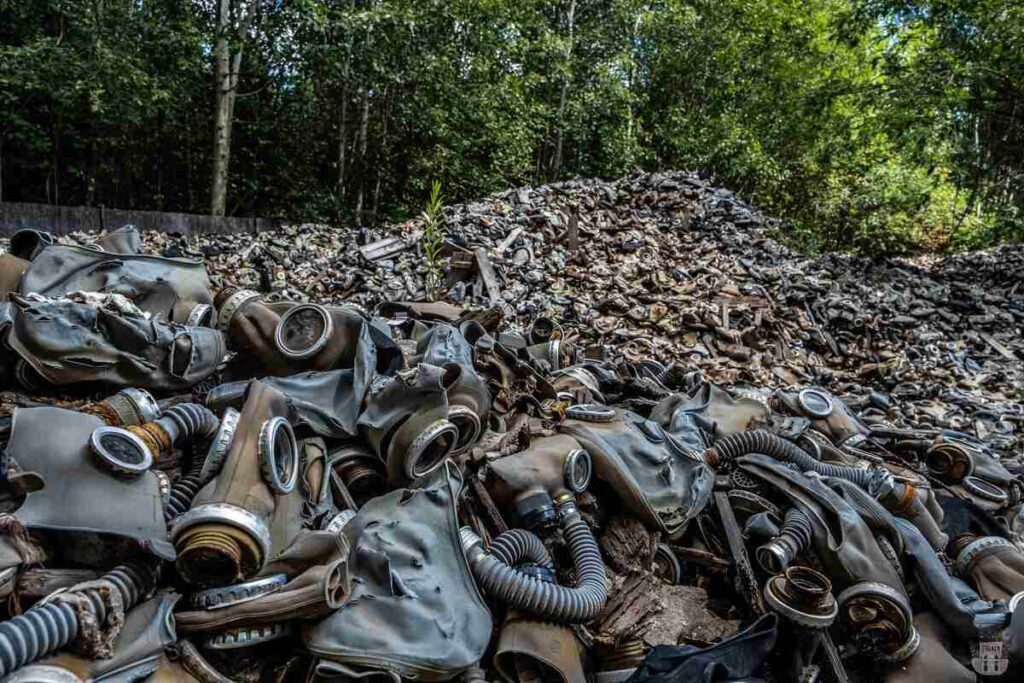 Thousands of gas masks abandoned in the Latvian forest