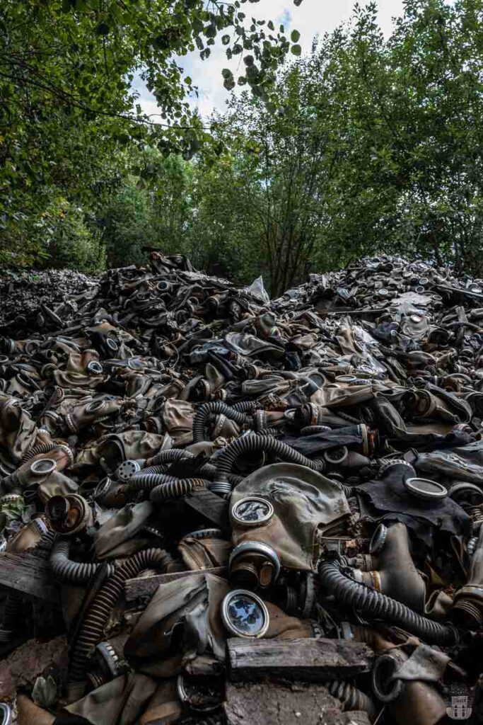 Thousands of gas masks abandoned in the Latvian forest