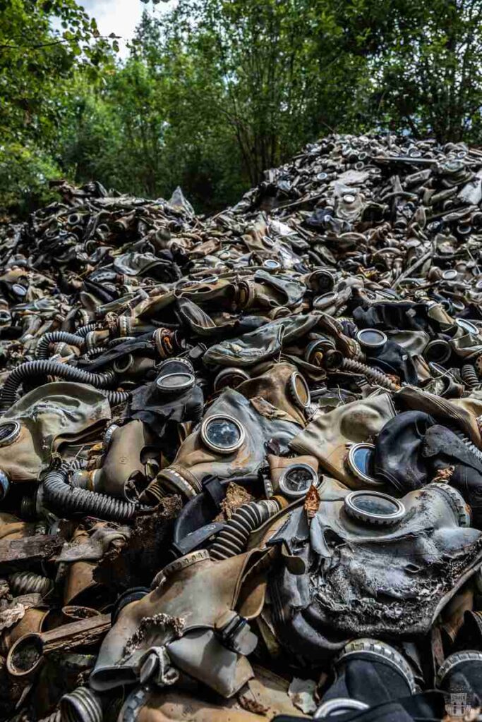 Thousands of gas masks abandoned in the Latvian forest