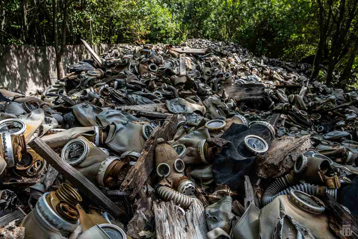 Thousands of gas masks abandoned in the Latvian forest